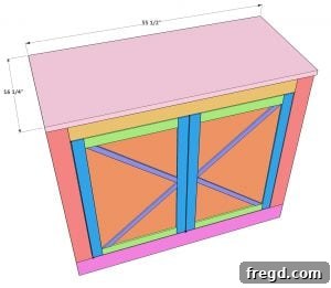 Crafting a Custom Counter-Height Pantry 30 Finished cabinet with installed doors and hardware.