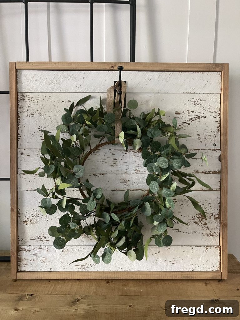 DIY Modern Farmhouse Statement Door Cabinet 27 Styled entryway storage cabinet with decorative wreath