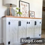 Completed DIY Modern Farmhouse Cabinet