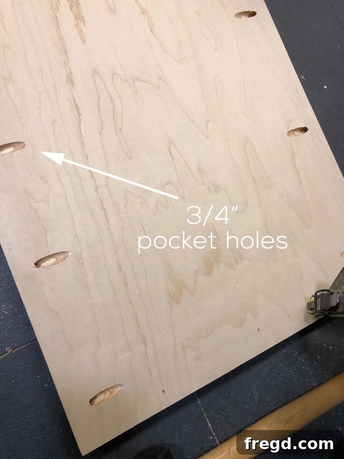 DIY Modern Farmhouse Statement Door Cabinet 8 Side panel with attached trim before full assembly