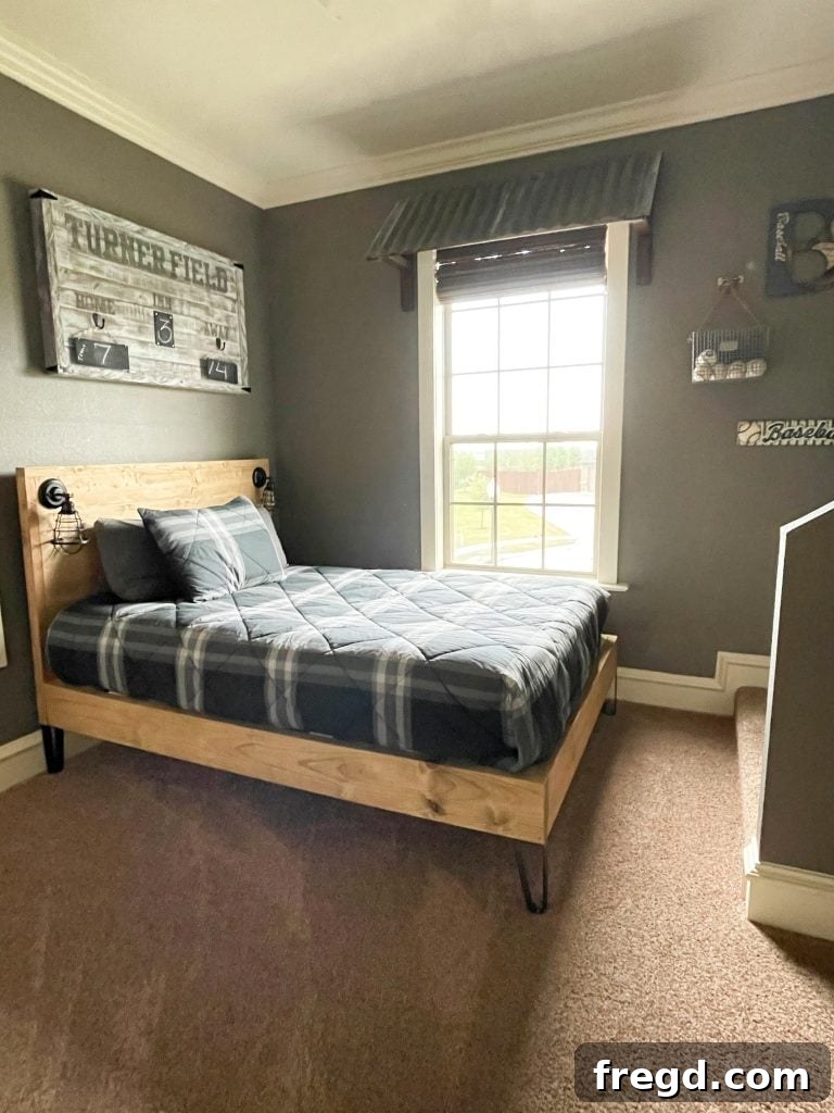 Detail shot of the modern headboard