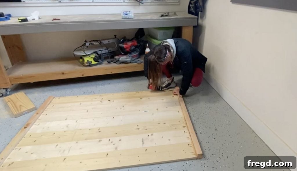 Attaching side trim to the headboard