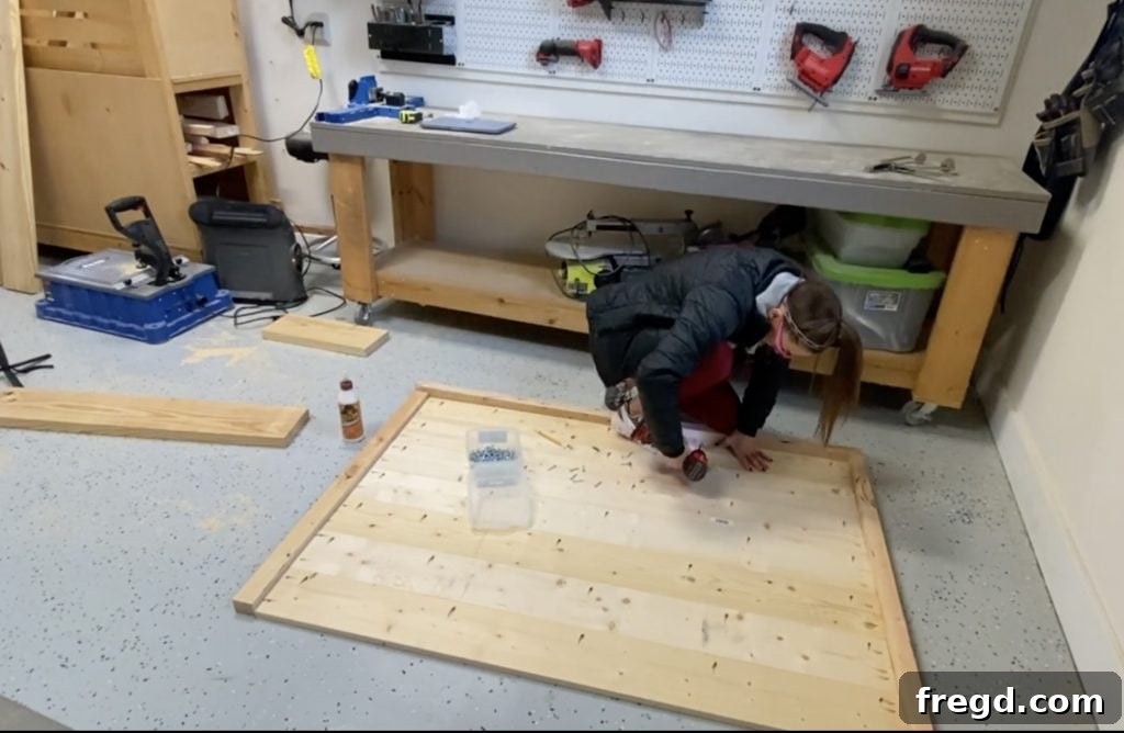 Attaching top trim to the headboard