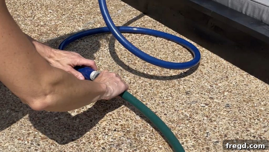 Misting products connected to a garden hose