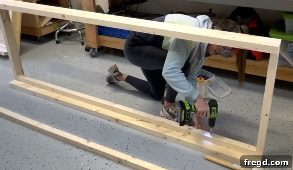 Attaching the cleats to the inside of the frame