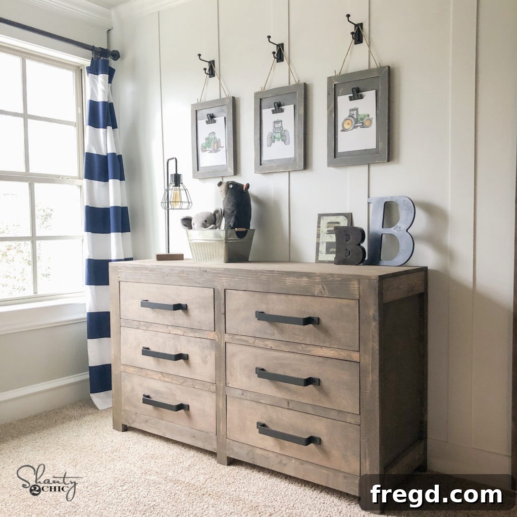 Modern Farmhouse 6 Drawer Dresser design.
