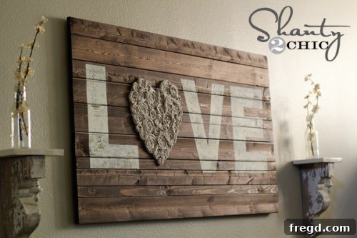 Effortless Farmhouse Wood Sign Decor 8 DIY wall art featuring the word 'LOVE' in a creative design.