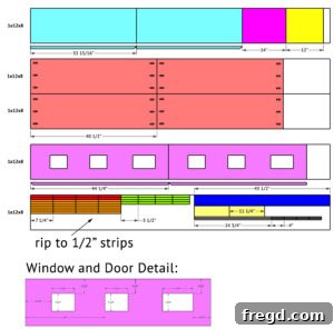 Craft a Charming Dollhouse Book Nook 26 Cut list diagram 1 for dollhouse bookcase components