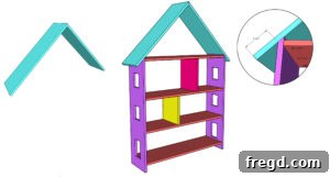 Craft a Charming Dollhouse Book Nook 29 Instructions and diagram for roof assembly and attachment