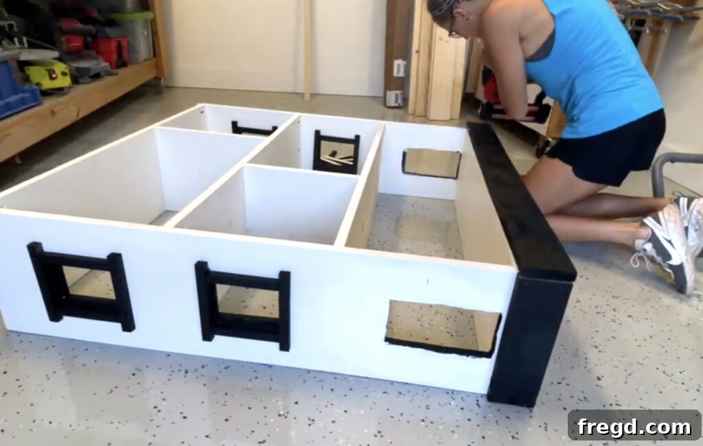 Craft a Charming Dollhouse Book Nook 9 Measuring and attaching the front base trim piece to the dollhouse bookcase