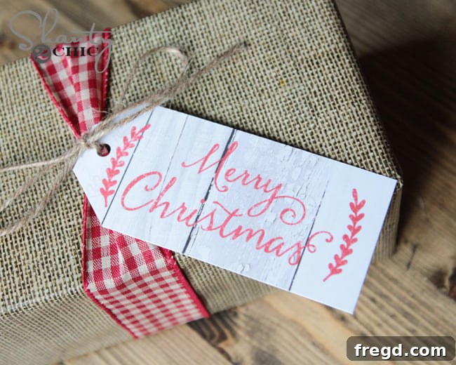 Assortment of patterned printable holiday gift tags