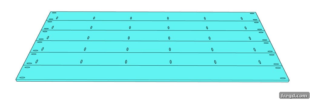 Craft Your Own Canopy Bed 24 Assembling 1x6 planks for the headboard with pocket holes