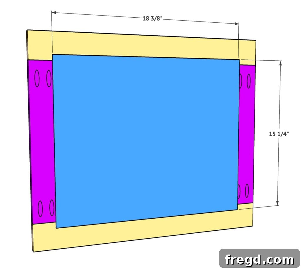 Design Your Own Home Office Workstation 21 Attaching 1/4 inch plywood to the back of the cabinet door frame