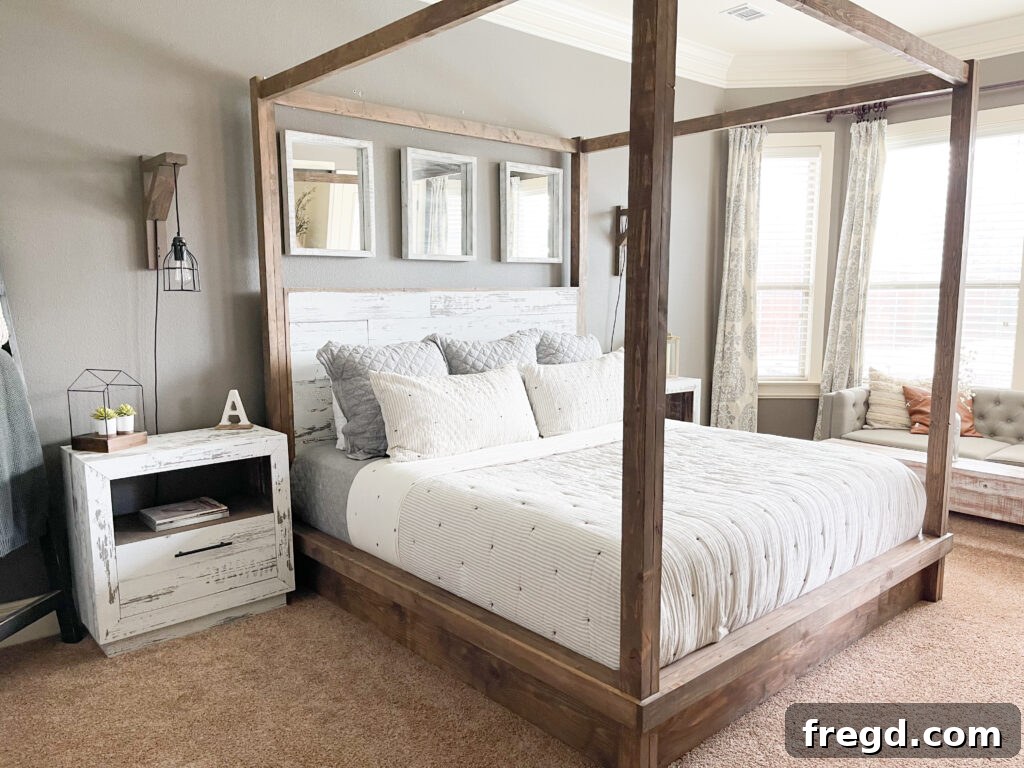 Modern DIY Nightstand with Hidden Storage Drawer 26 Top-down view of the spacious surface of the DIY nightstand