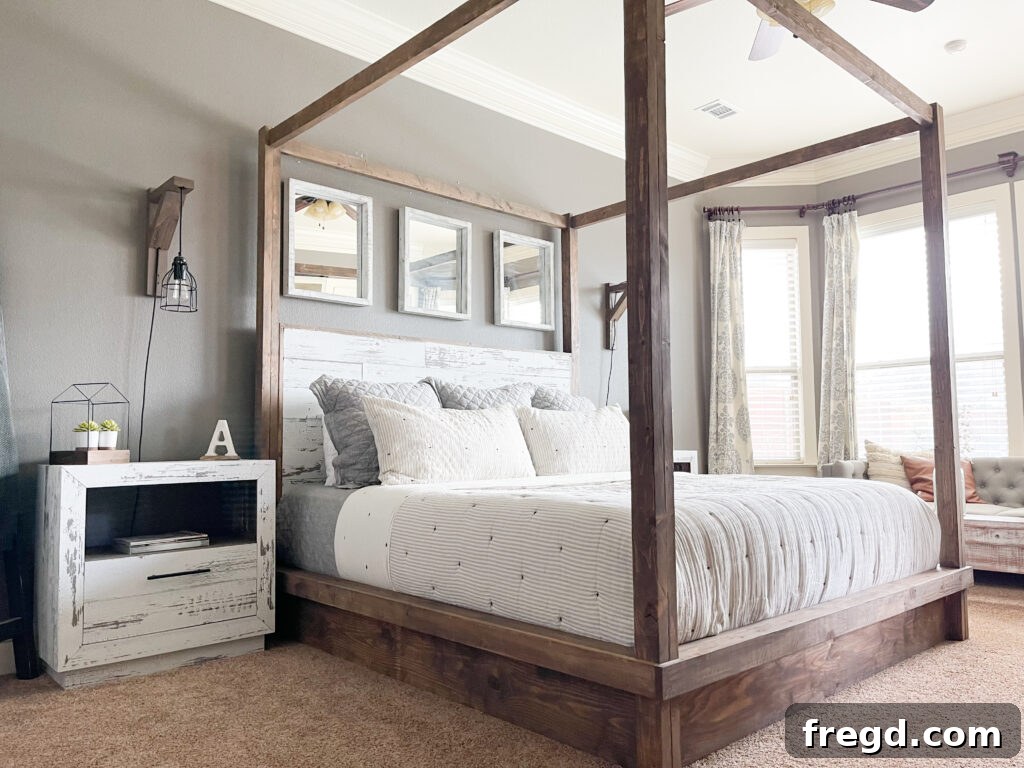 Modern DIY Nightstand with Hidden Storage Drawer 30 Full view of the DIY nightstand, ready to enhance any bedroom space
