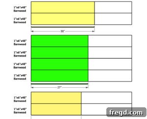Diagram of cut list for framing lumber