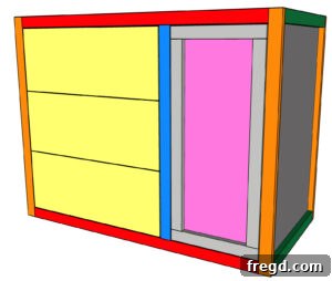 Handmade Craft Storage Cabinet 46 Door Hinging