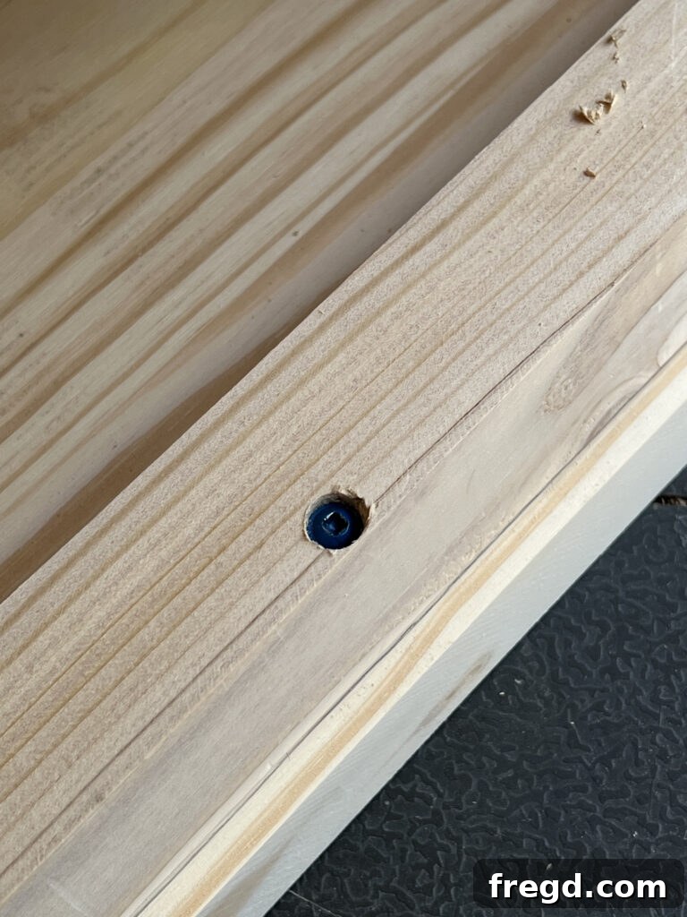 The fully assembled nightstand structure before adding the back panel.