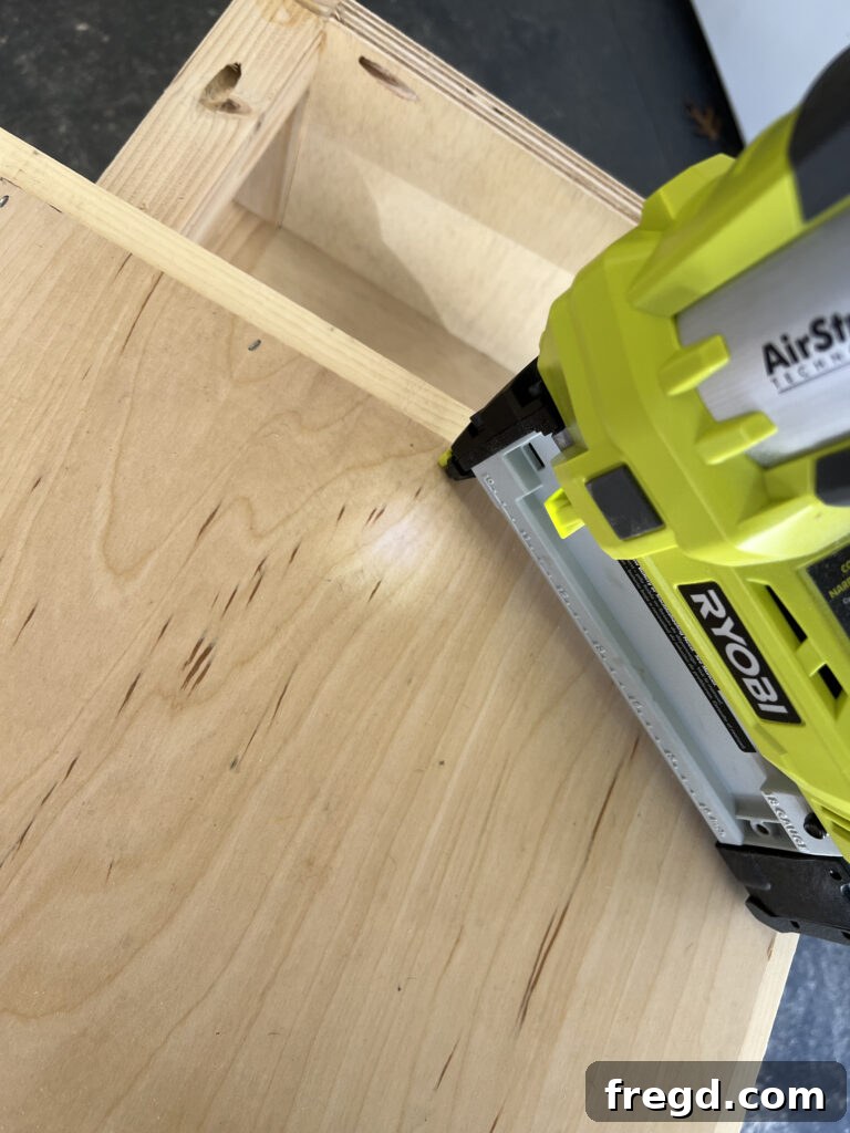 Assembled door frame showing flush corners.