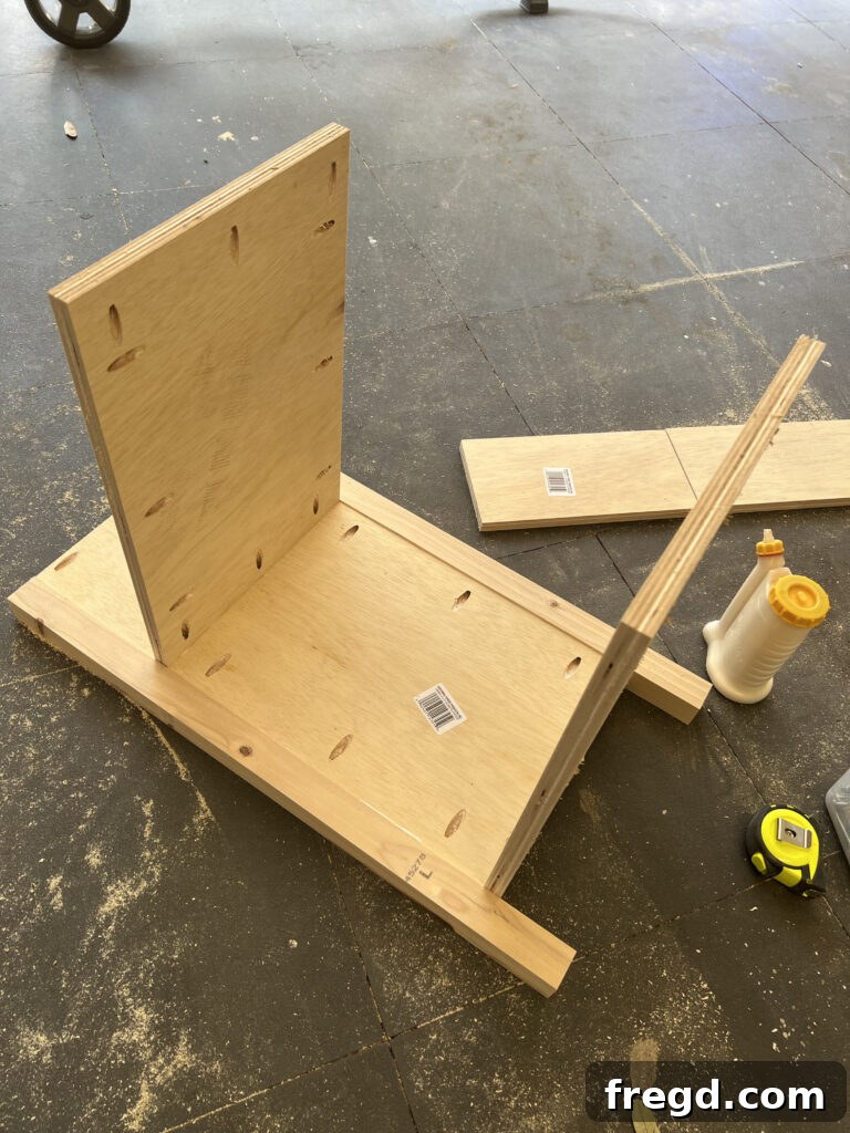 Close-up of the top shelf placement, 7 inches from the top.