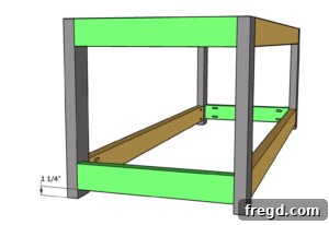 Connecting the long frames with short frame pieces