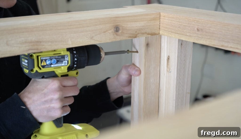 Attaching short cleats flush with the bottom of the short frame pieces
