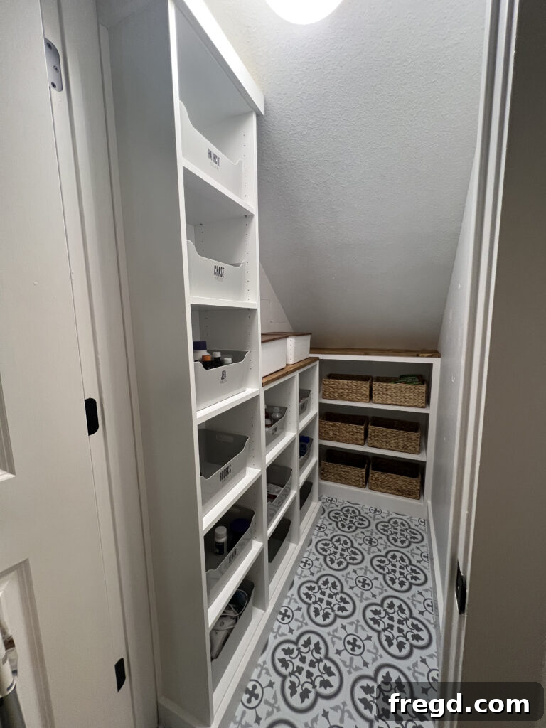 Under Stair Closet Reimagined 2 Transformed under stairs closet with smart storage solutions