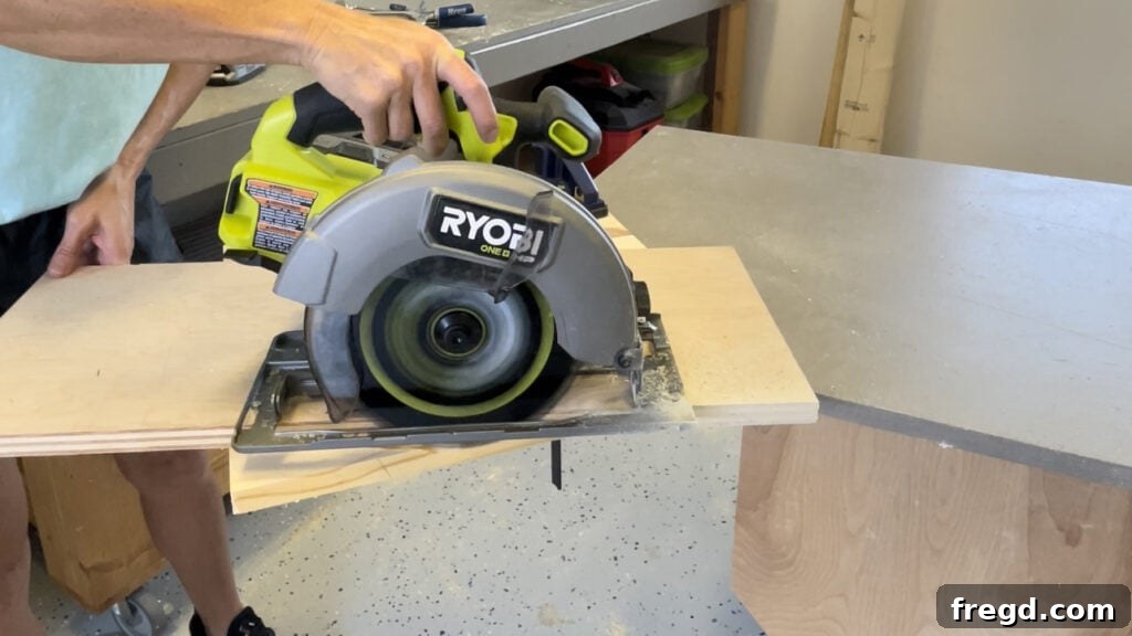Making the first shallow pass to cut a circle.