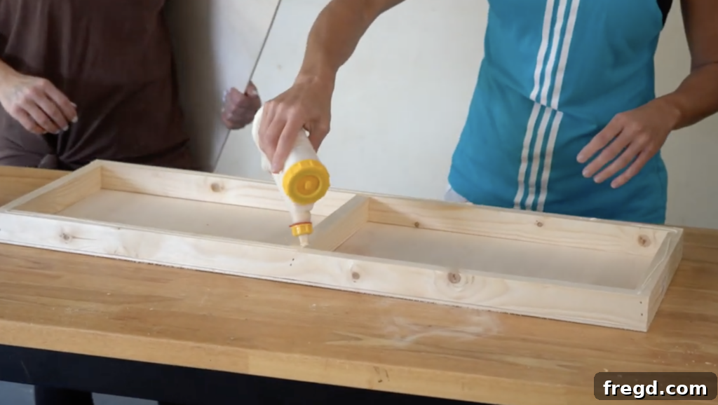 Attaching plywood to DIY shelf frame