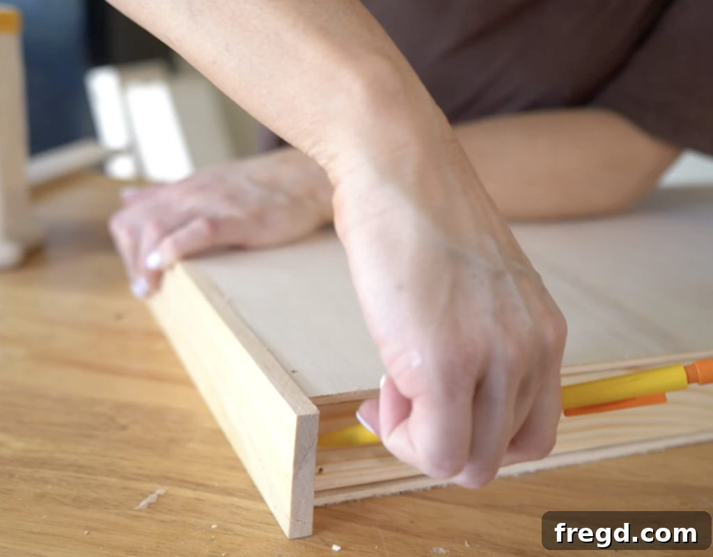 Measuring and cutting trim for DIY pipe shelves