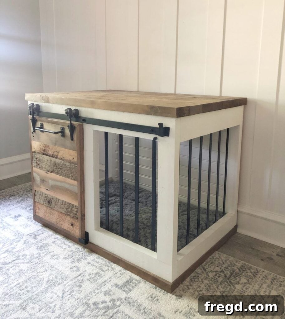 DIY Barn Door Dog Crate project example