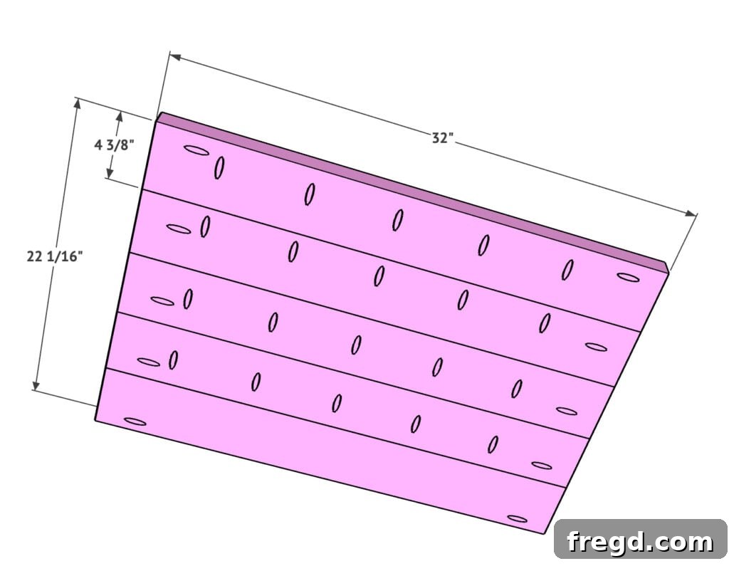 Craft Your Seven-Board Coffee Table 12 Assembling the base shelf planks with pocket hole screws, ensuring a snug fit for the lower section of the coffee table structure.