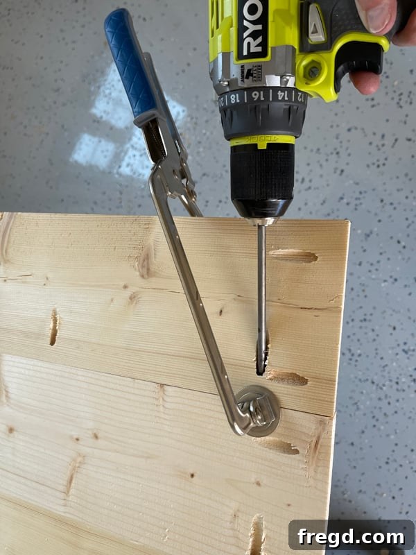 Craft Your Sleep Haven: DIY Bed Frame and Timber Headboard 3 Headboard planks attached with pocket screws
