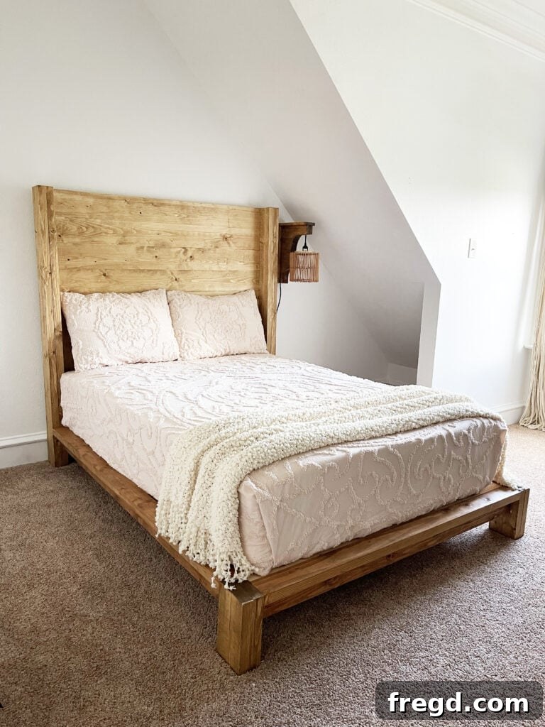 Craft Your Sleep Haven: DIY Bed Frame and Timber Headboard 22 Full Size Bed Plans inspiration