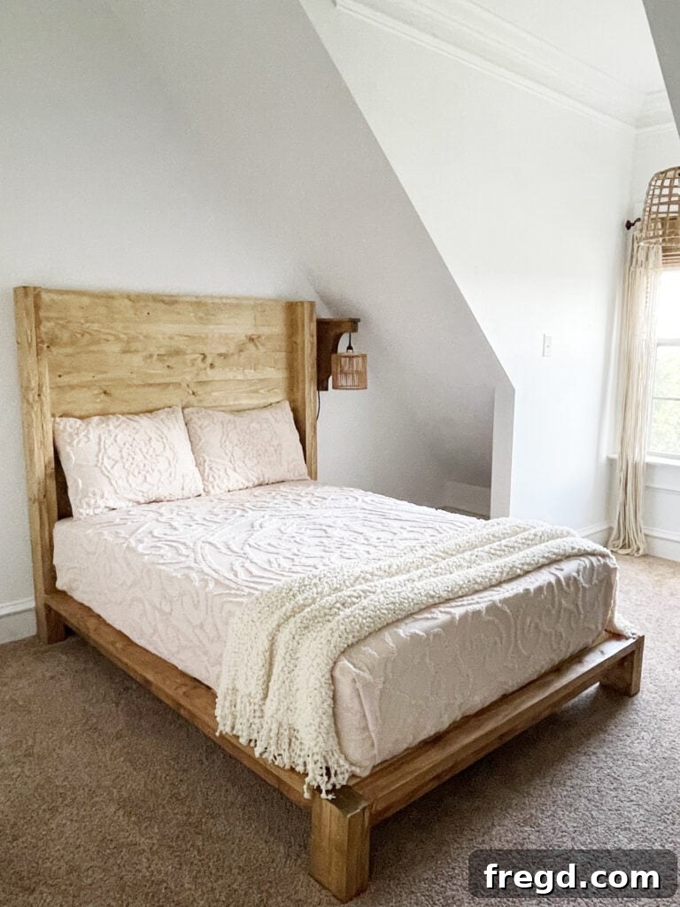 Craft Your Sleep Haven: DIY Bed Frame and Timber Headboard 24 Beautiful DIY Wooden Bed