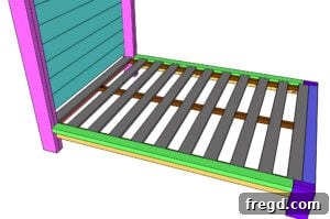 Craft Your Sleep Haven: DIY Bed Frame and Timber Headboard 46 Attaching bed slats