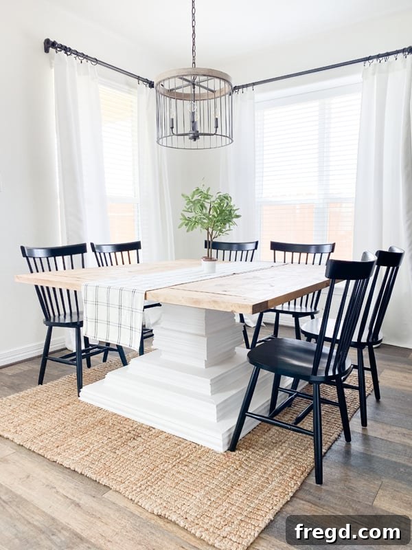 DIY Square Dining Table seating 8 people