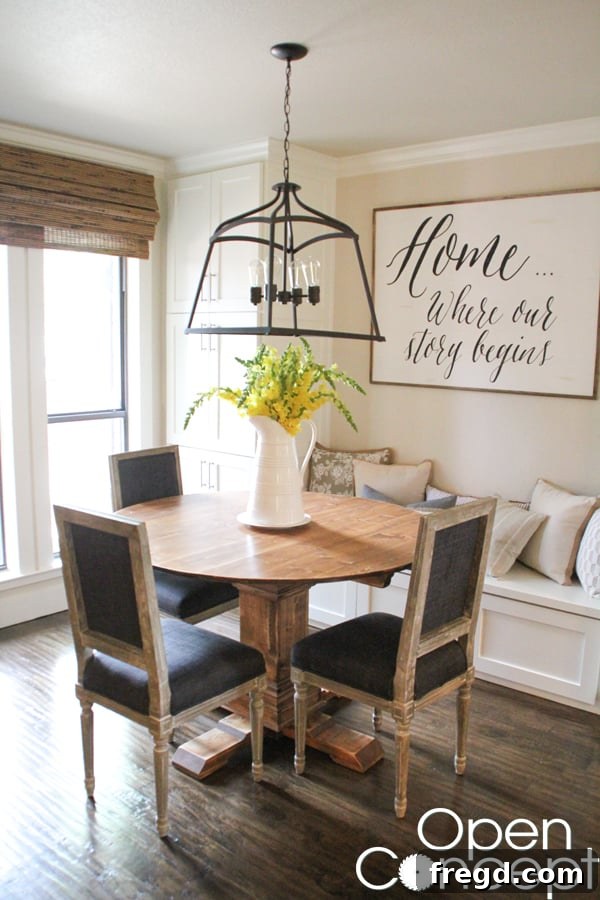 Round Kitchen Table for small spaces, seen on HGTV Open Concept