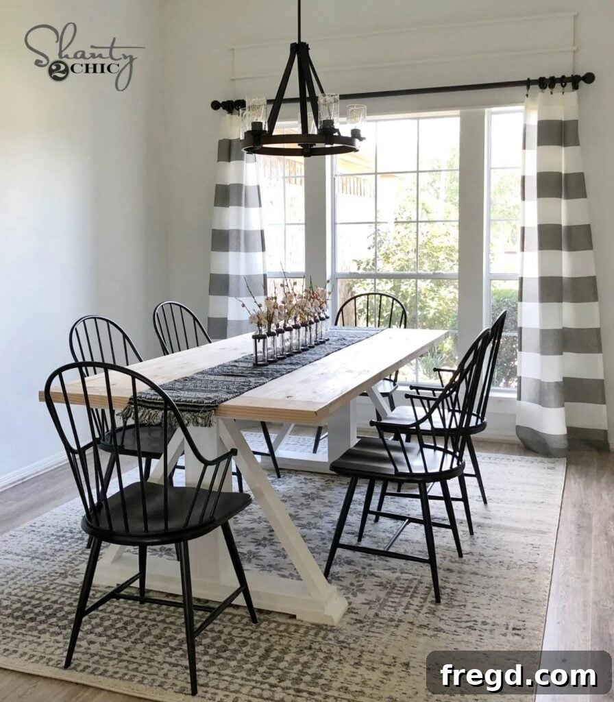 DIY Modern Farmhouse Dining Table - The Leasha Table