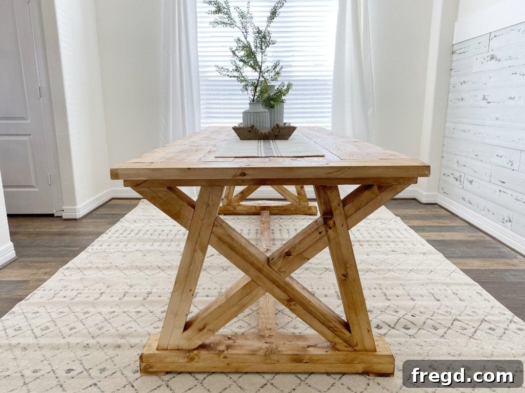 DIY Angle Base Dining Table with unique geometric base