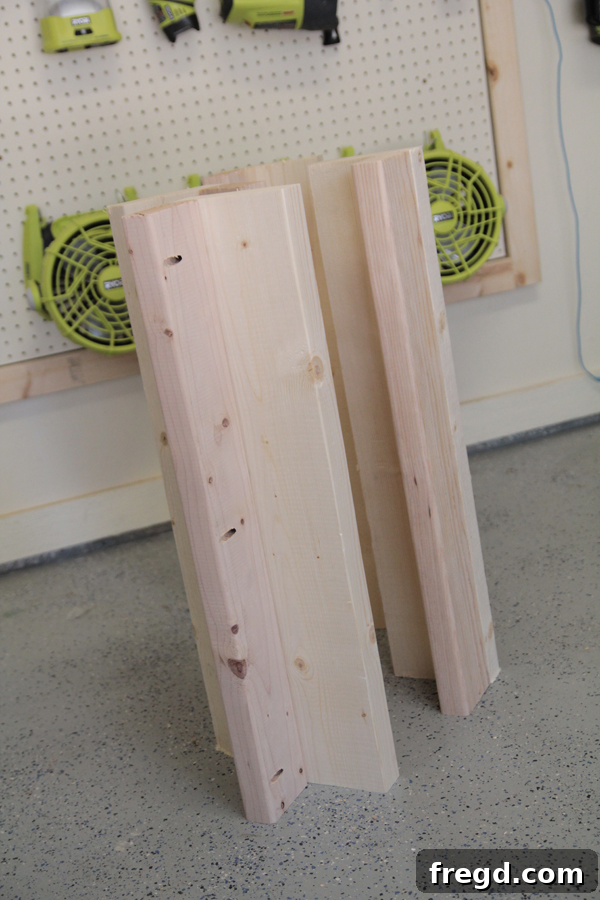 Craft Your Own Miter Saw Station 4 Four completed workbench legs