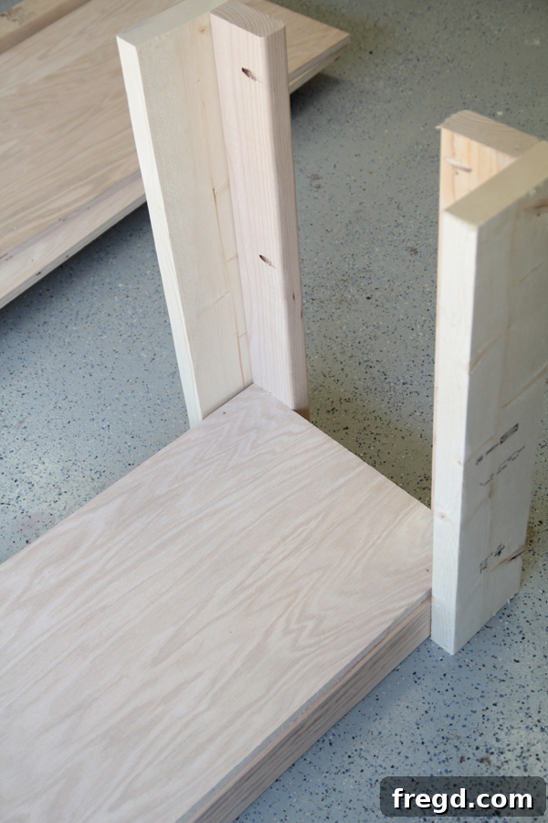 Craft Your Own Miter Saw Station 9 Bottom plywood shelf attached