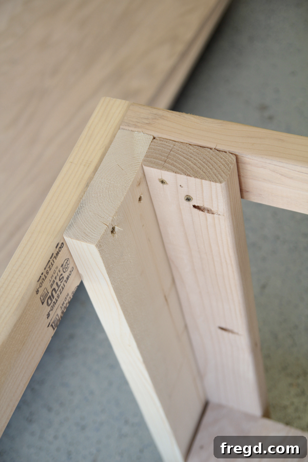 Craft Your Own Miter Saw Station 10 Top frame attached to legs
