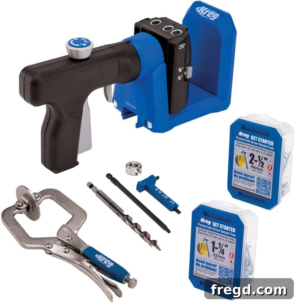 Kreg Jig 520PRO with its integrated clamp for faster operation.