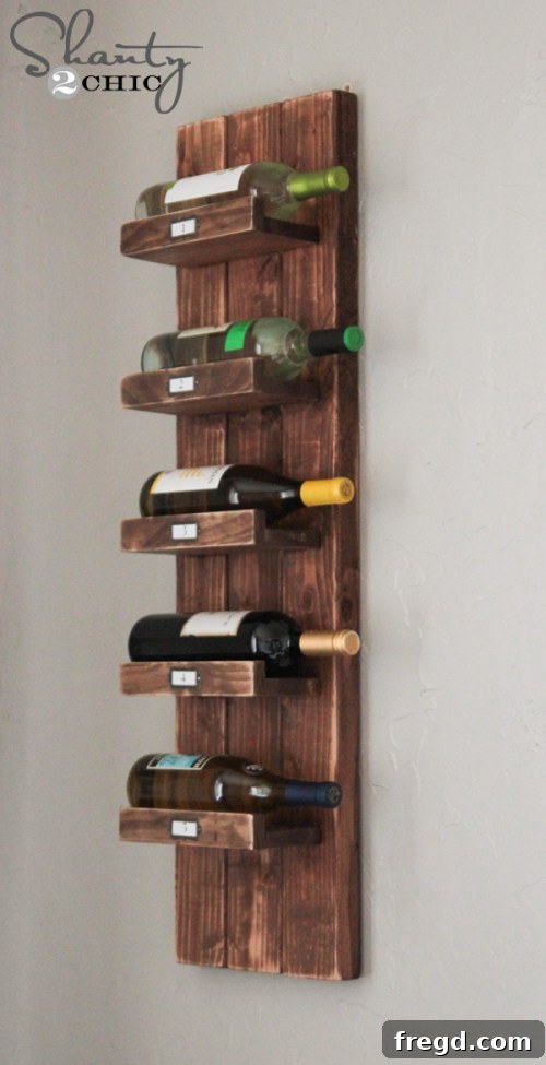 DIY Wine Bottle Storage crafted with pocket-hole joinery.