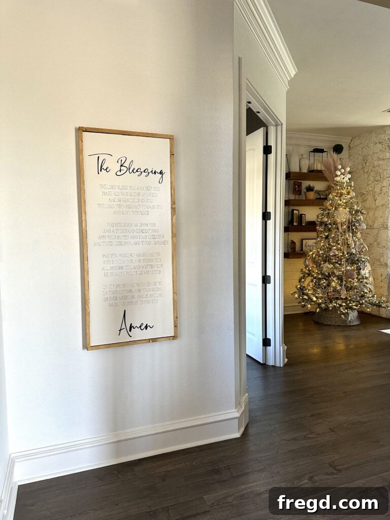Large DIY Wall Sign crafted with a Glowforge laser cutter, featuring custom engraved lyrics.