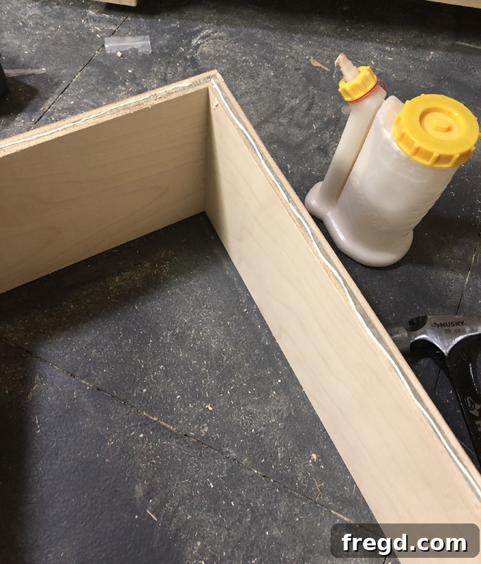 Craft Your Perfect Dresser 23 Attaching 1/4 inch plywood bottoms to dresser drawers