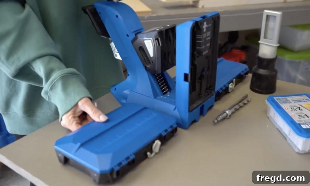 Craft Your Perfect Dresser 7 Kreg Jig 720PRO in use for precise pocket holes
