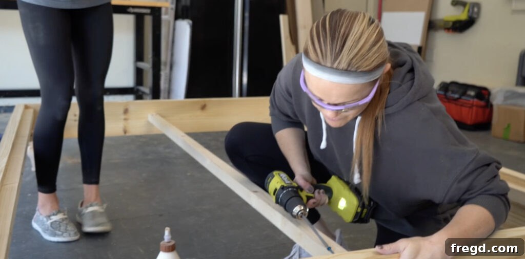 Attaching the center cleat with pocket hole screws