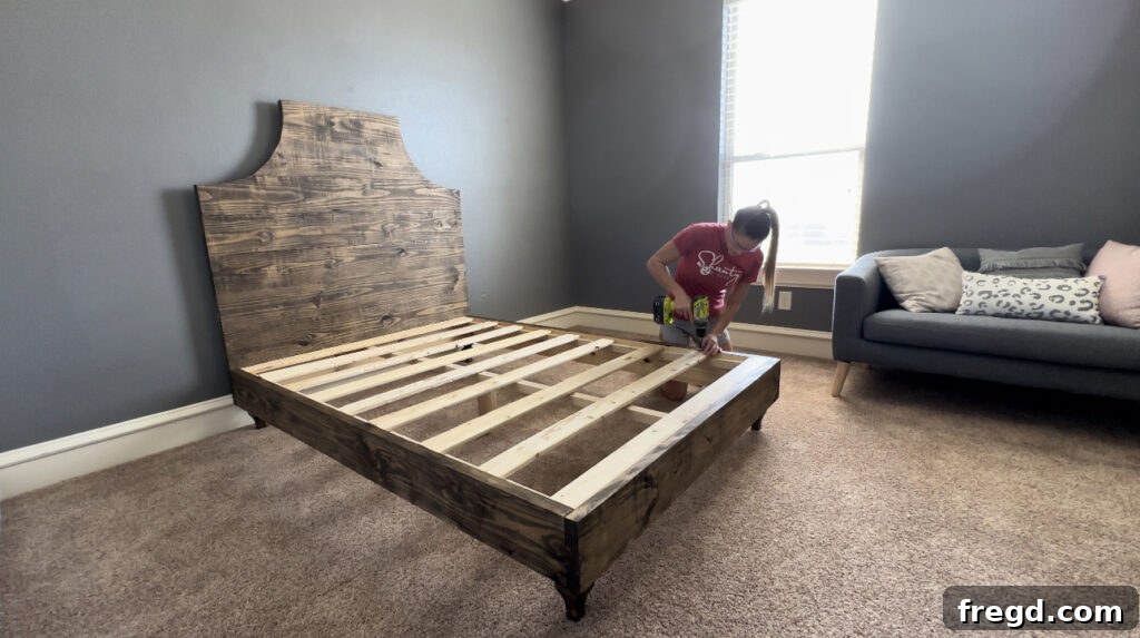 Attaching bed slats to the cleats